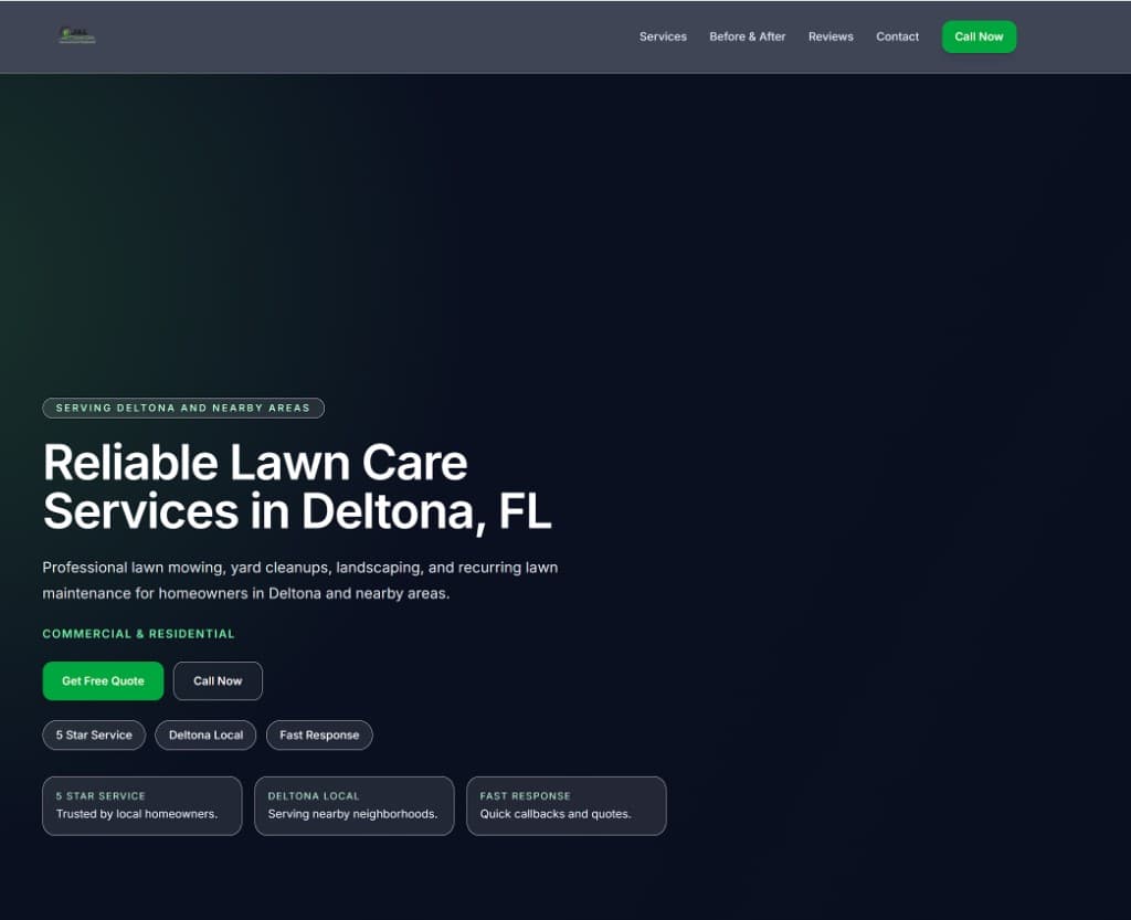 J&L Lawn Care Services LLC — reliable lawn care in Deltona, FL with mowing, landscaping, and quote CTAs