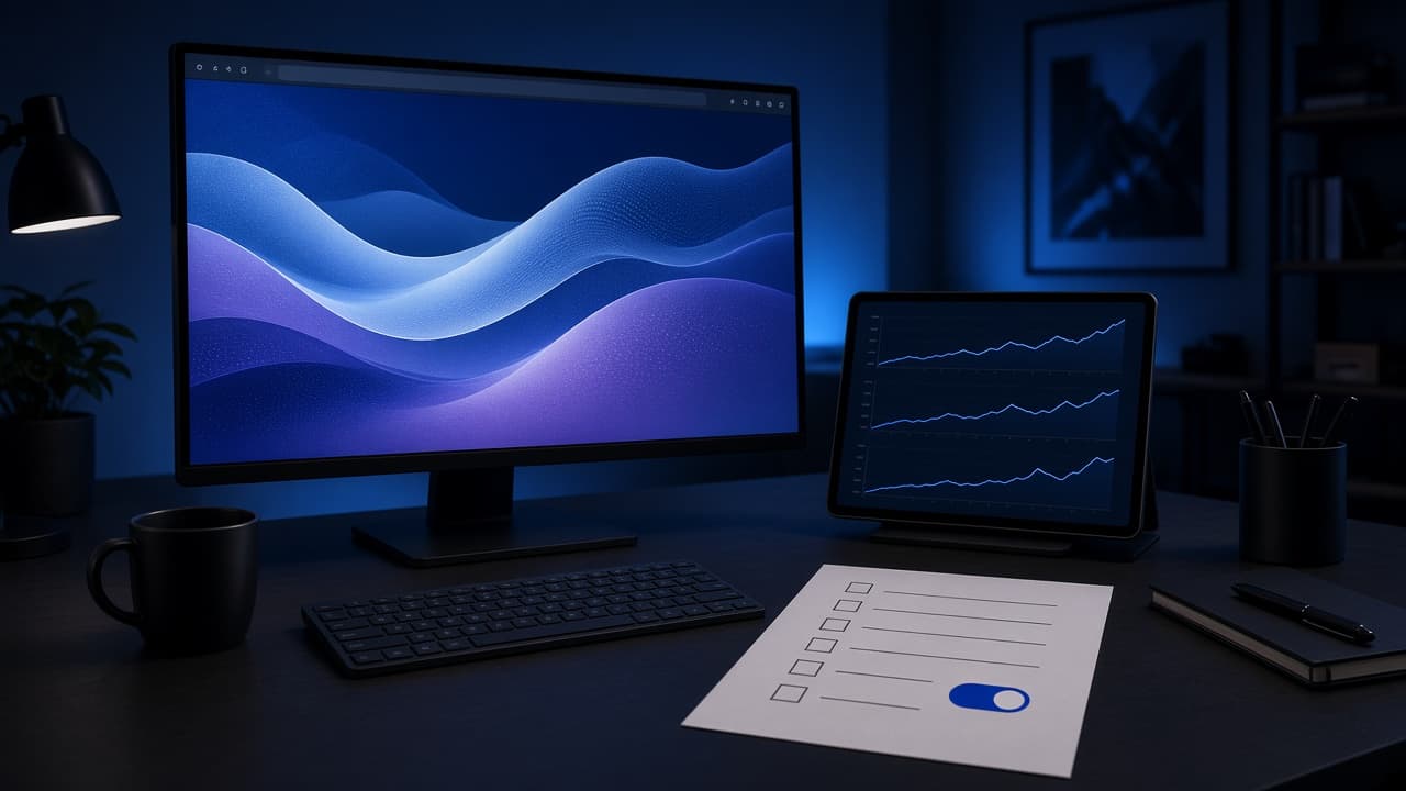 Launch dashboard workstation with website preview and analytics panels